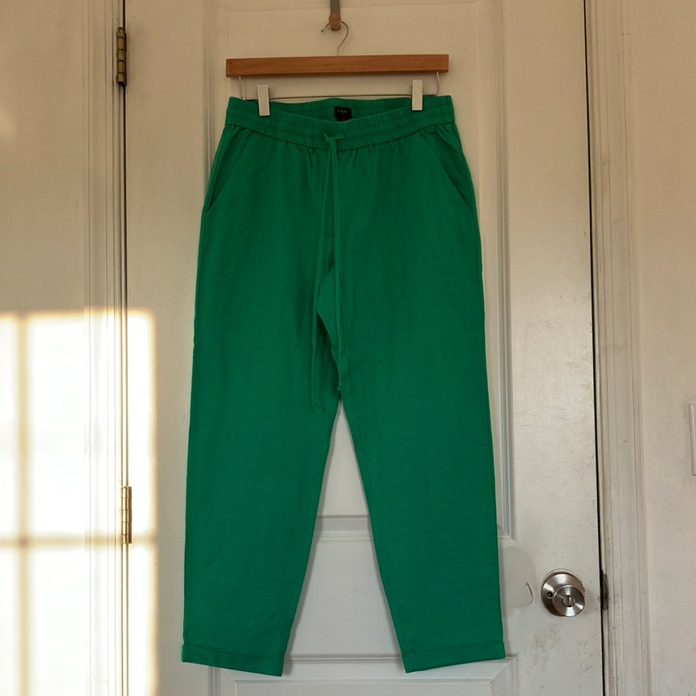 J. Crew Factory Kelly Green Linen Blend Pants Sz 6